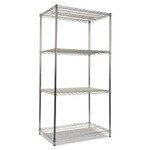 Alera NSF Certified Industrial Four-Shelf Wire Shelving Kit, 36w x 24d x 72h, Silver Product Image 