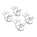 HON Brigade Pedestal Adjustable Glides, Rigid Mount Plate, 2" x 2" Glide, Black, 4/Set View Product Image