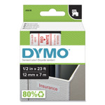 DYMO D1 High-Performance Polyester Removable Label Tape, 0.5" x 23 ft, Red on White Product Image 