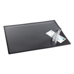 Artistic Desk Pad with Transparent Lift-Top Overlay and Antimicrobial Protection, 31" x 20", Black Pad, Transparent Frost Overlay Product Image 
