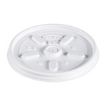 Dart Plastic Lids, Vented, Fits 8 oz to 10 oz Hot/Cold Foam Cups, White, 100/Pack, 10 Packs/Carton Product Image 
