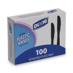 Dixie Plastic Tableware, Heavy Mediumweight Knives, Black, 100/Box Product Image 