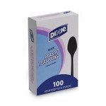 Dixie Plastic Cutlery, Heavy Mediumweight Teaspoons, Black, 100/Box (DXETM507) Product Image 