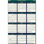 House of Doolittle Nonlaminated Reversible Planner - Julian Dates - Yearly - 12 Month - July 2025 to June 2026 - 24" x 37" Sheet Size Product Image 