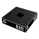 Safco Public Square Recycling Container Lid, Circular Opening, 15.25w x 15.25d x 2h, Black Product Image 