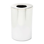 Safco Reflections Receptacles, 35 gal, Steel, Chrome Product Image 