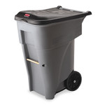 Rubbermaid Commercial Brute Roll-Out Heavy-Duty Container, 65 gal, Polyethylene, Gray Product Image 