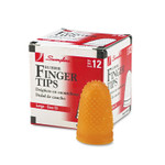 Swingline Rubber Finger Tips, 13 (Large), Amber, Dozen Product Image 
