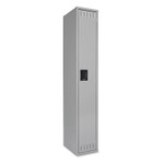 Tennsco Single-Tier Locker, One Locker with Hat Shelf and Coat Rod, 12w x 18d x 72h, Medium Gray Product Image 