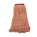 Boardwalk Super Loop Wet Mop Head, Cotton/Synthetic Fiber, 5" Headband, Large Size, Orange, 12/Carton Product Image 