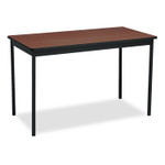 Barricks Utility Table, Rectangular, 48w x 24d x 30h, Walnut/Black Product Image 