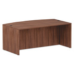 Alera Valencia Series Bow Front Desk Shell, 71" x 41.38" x 29.63", Modern Walnut Product Image 