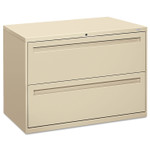 HON Brigade 700 Series Lateral File, 2 Legal/Letter-Size File Drawers, Putty, 42" x 18" x 28" (HON792LL) View Product Image