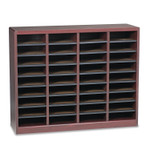 Safco Wood/Fiberboard E-Z Stor Sorter, 36 Compartments, 40 x 11.75 x 32.5, Mahogany Product Image 