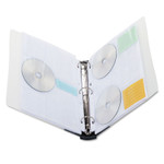 Innovera CD/DVD Three-Ring Refillable Binder, Holds 90 Discs, Midnight Blue/Clear Product Image 