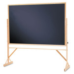 Quartet Reversible Chalkboard, 72" x 48", Black Surface, Oak Finished Hardwood Frame Product Image 