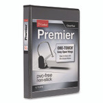 Cardinal Premier Easy Open ClearVue Locking Slant-D Ring Binder, 3 Rings, 1" Capacity, 11 x 8.5, Black Product Image 