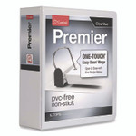 Cardinal Premier Easy Open ClearVue Locking Slant-D Ring Binder, 3 Rings, 4" Capacity, 11 x 8.5, White Product Image 