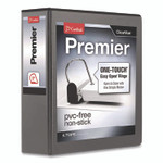 Cardinal Premier Easy Open ClearVue Locking Slant-D Ring Binder, 3 Rings, 3" Capacity, 11 x 8.5, Black Product Image 