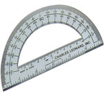 Charles Leonard 6" Open Center Protractor - Plastic - Clear - 12 / Box - (LEO77106) Product Image 