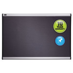Prestige Bulletin Board, Diamond Mesh Fabric, 72 x 48, Gray Surface, Silver Aluminum Frame (QRTB447A) Product Image 
