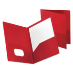Oxford Poly Twin-Pocket Folder, 100-Sheet Capacity, 11 x 8.5, Opaque Red Product Image 