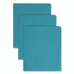 Smead Two-Pocket Folder, Textured Paper, 100-Sheet Capacity, 11 x 8.5, Teal, 25/Box Product Image 
