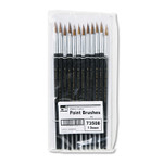 CLI Round Camel Hair Paint Brushes - No. 8 - Wood Black Handle - Aluminum Ferrule - 1 Dozen - (LEO73508) Product Image 