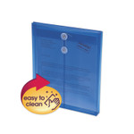 Smead Poly String and Button Interoffice Envelopes, Open-End (Vertical), 9.75 x 11.63, Transparent Blue, 5/Pack Product Image 