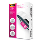 Fellowes Laminating Pouches, 10 mil, 3.75" x 2.25", Gloss Clear, 100/Pack Product Image 