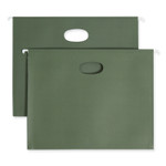 Smead Hanging Pockets with Full-Height Gusset, 1 Section, 1.75" Capacity, Letter Size, Straight Tabs, Standard Green, 25/Box Product Image 