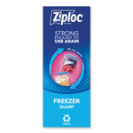 Ziploc Zipper Freezer Bags, 32 oz, 6.97" x 7.7", Clear, 38 Bags/Box, 9 Boxes/Carton Product Image 