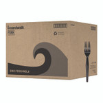 Boardwalk Heavyweight Polystyrene Cutlery, Fork, Plastic, Black, 1,000/Carton Product Image 