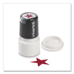 Universal Round Message Stamp, STAR, Pre-Inked/Re-Inkable, Red Product Image 