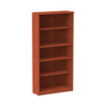 Alera Valencia Series Bookcase, Five-Shelf, 31.75w x 14d x 64.75h, Medium Cherry Product Image 