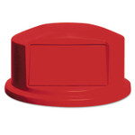 Round BRUTE Dome Top with Push Door, For 44-Gallon Containers, 24.81" Diameter x 12.63h, Red (RCP264788RED) Product Image 