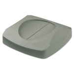 Rubbermaid Commercial Untouchable Square Swing Top Lid, 16w x 16d x 4h, Gray Product Image 