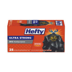 Hefty Ultra Flex Waste Bags, Drawstring, 30 gal, 1.05 mil, 6" x 2.1", Black, 150/Carton Product Image 