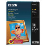 Epson Glossy Photo Paper, 9.4 mil, 8.5 x 11, Glossy White, 100/Pack Product Image 