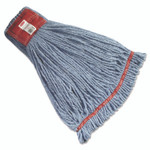 Rubbermaid Commercial Web Foot Wet Mop Heads, Shrinkless, Cotton/Synthetic, Blue, Large Product Image 