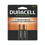 Duracell Rechargeable StayCharged NiMH Batteries, AA, 2/Pack Product Image 