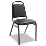 Alera Padded Steel Stacking Chair, Supports Up to 250 lb, 18.5" Seat Height, Black Seat, Black Back, Black Base, 4/Carton Product Image 