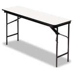 Iceberg OfficeWorks Commercial Wood-Laminate Folding Table, Rectangular, 72" x 18" x 29", Gray Top, Charcoal Base View Product Image