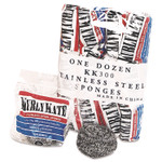 Kurly Kate Stainless Steel Scrubbers, Medium, 3.5 x 3.5, Steel Gray, 12/Pack, 12 Packs/Carton Product Image 