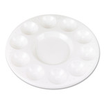 Creativity Street Round Plastic Paint Trays for Classroom, White, 10/Pack Product Image 