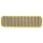 Rubbermaid Commercial Microfiber Scrubber Pad, Vertical Polyprolene Stripes, 18", Yellow, 6/Carton Product Image 