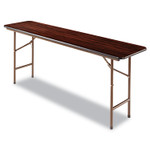 Alera Wood Folding Table, Rectangular, 71.88w x 17.75d x 29.13h, Mahogany Product Image 
