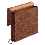 Pendaflex Premium Reinforced Expanding Wallet, 5.25" Expansion, 1 Section, Elastic Cord Closure, Letter Size, Red Fiber Product Image 