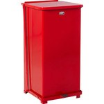 Rubbermaid Commercial Defenders Steel Step Cans - 13 gal Capacity - 27" Height x 12.5" Width x 12.5" Depth - Steel - Red - 1 Each - (RCPST24EPLRD) Product Image 