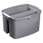 Rubbermaid Commercial Double Utility Pail, 17 qt, Plastic, Gray Product Image 